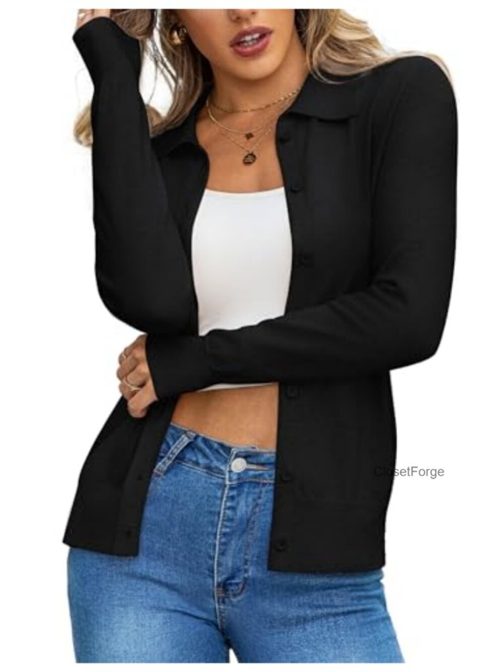 Women's Cardigan Sweater Lightweight Button Down Long Sleeve